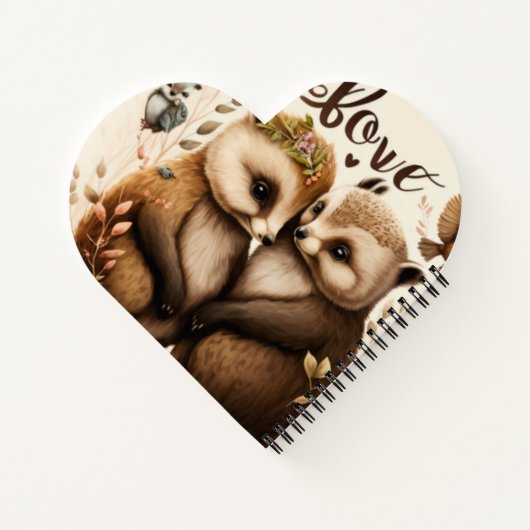 Carnet hérisson dans l'affiche de l'amour (Dos)