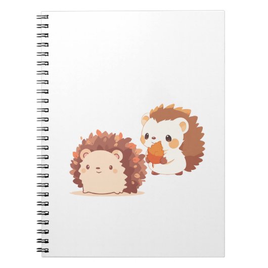 Carnet Hérisson d'automne mignon - Kawaii animaux de forê (Devant)