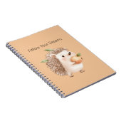 Carnet Hérisson de pêche Feuilles vertes Rêves (Côté Droit)