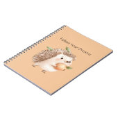 Carnet Hérisson de pêche Feuilles vertes Rêves (Côté gauche)
