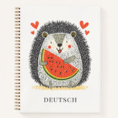 Carnet Hérisson Mignon Aime Pastèque (Devant)