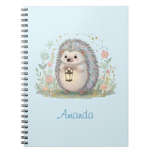 Carnet Hérisson mignon avec lanterne (Devant)