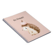 Carnet Hérisson Rose Citrouille Être Heureux (Côté Droit)
