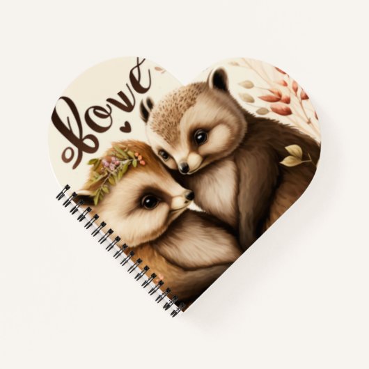 Carnet hérissons amoureux affiche (Devant)