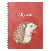 Carnet Hérissons Rouges Mignons (Devant)