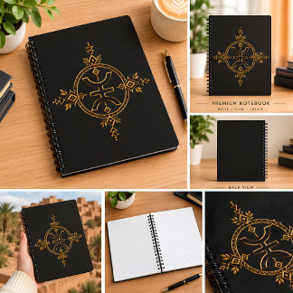 Carnet Héritage Berbère Amazigh Symbole Géométrique Noir 