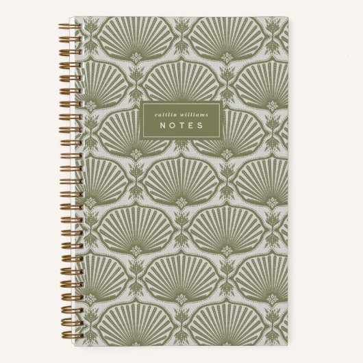Carnet Heritage Olive | Deco Fans Personalized (Recto)