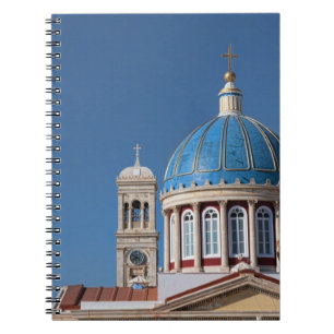 Carnet Hermoupolis, île de Syros, Grèce. Dôme bleu de