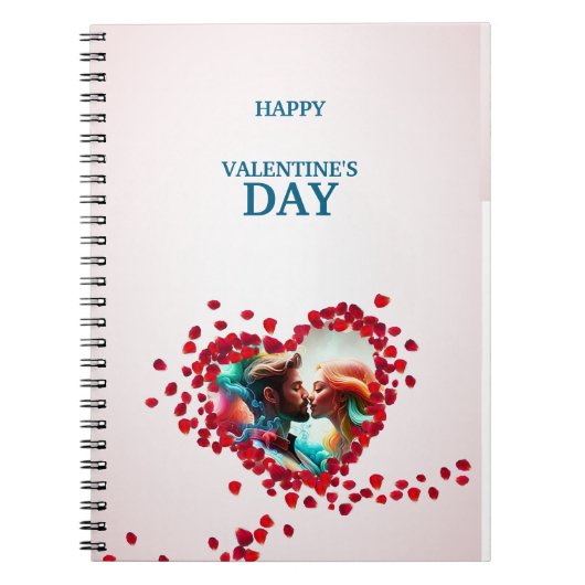 Carnet Heureuse Sainte-Valentin avec Rose (Devant)