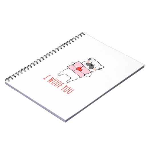 Carnet Heureuse Sainte-Valentin - Drôle Chien Valentine C (Côté gauche)