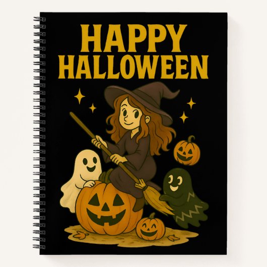 Carnet Heureuse sorcière d'Halloween (Devant)