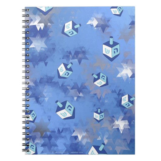 Carnet Heureux Hanoukka Falling Star et Dreidels (Devant)