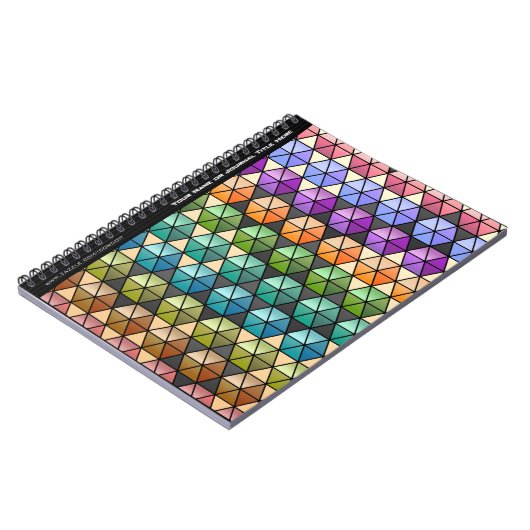 Carnet Hexagon Quilt (Arc-en-ciel chaud - Personnalisé) (Côté gauche)