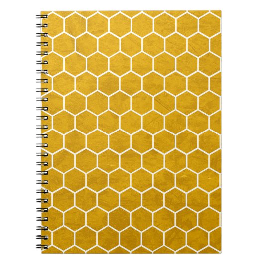 Carnet Hexagonal Hexagon Pattern Yellow (Devant)