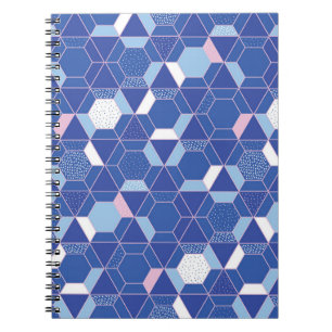 Carnet Hexagons, triangles : motif abstrait géométrique.