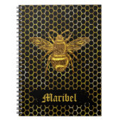 Carnet Hexagre dorée Queen Bee Gold Hexagon Beehive (Devant)