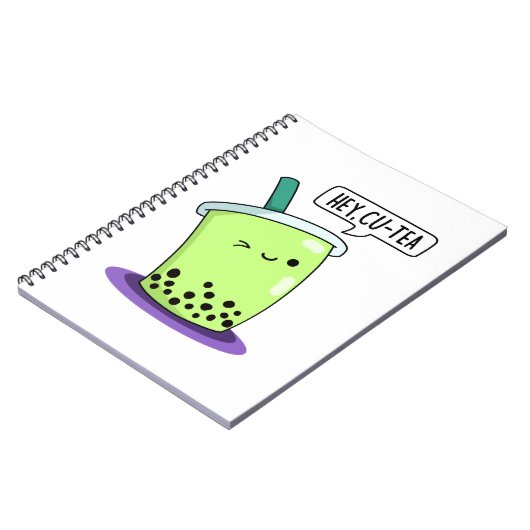 Carnet Hey Cu Tea Drôle Boba Tea Pun (Côté gauche)