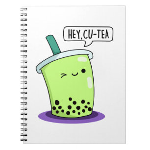 Carnet Hey Cu-Tea Funny Boba Tea Pun