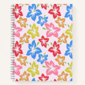 Carnet Hibiscus Coloré, Motif De Fleurs (Devant)