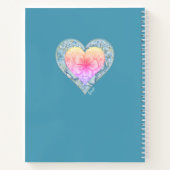 Carnet Hibiscus & dentelle TURQUOISE (Dos)