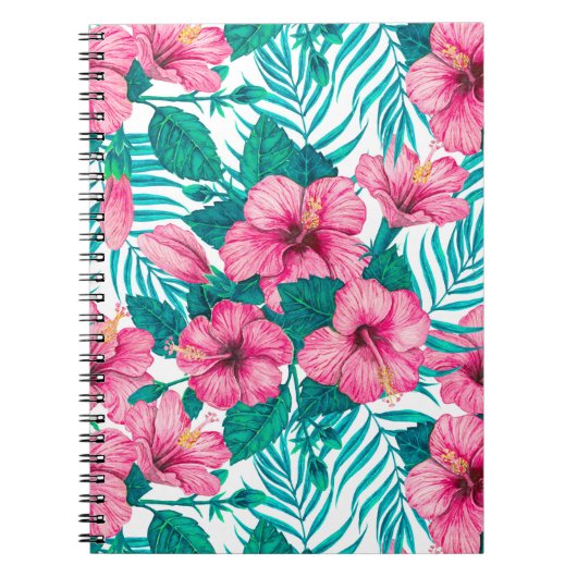 Carnet Hibiscus et palmiers feuilles (Devant)