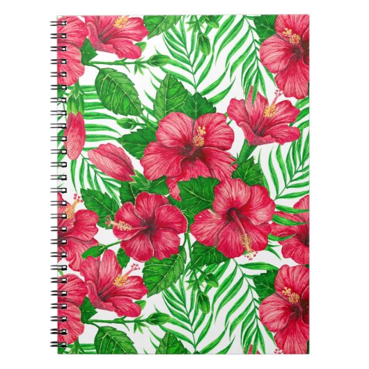 Carnet Hibiscus et palmiers feuilles (Devant)