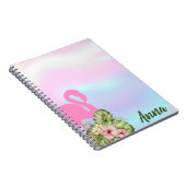 Carnet Hibiscus Flamant rose rose Holographie (Côté Droit)