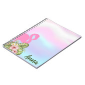 Carnet Hibiscus Flamant rose rose Holographie (Côté gauche)
