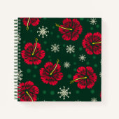 Carnet Hibiscus floral tropical Snowflakes Noël | (Devant)