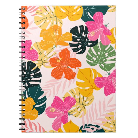 Carnet Hibiscus & Monstera : Vibrance tropicale (Devant)