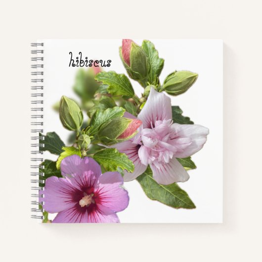 Carnet hibiscus rose (Devant)