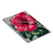 Carnet Hibiscus rose en couleurs pixels douces (Côté Droit)
