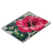 Carnet Hibiscus rose en couleurs pixels douces (Côté gauche)
