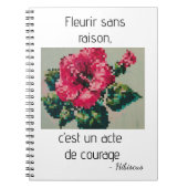 Carnet Hibiscus rose en pixels délicats (Devant)