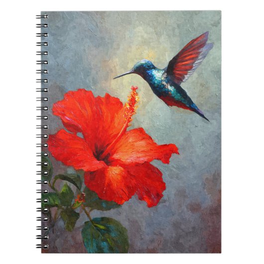 Carnet Hibiscus rouge colibri (Devant)