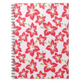 Carnet Hibiscus Rouge, Fleurs Rouges, Motif De Fleurs (Devant)