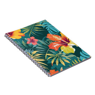Carnet Hibiscus Tropical et Feuilles de Palmier