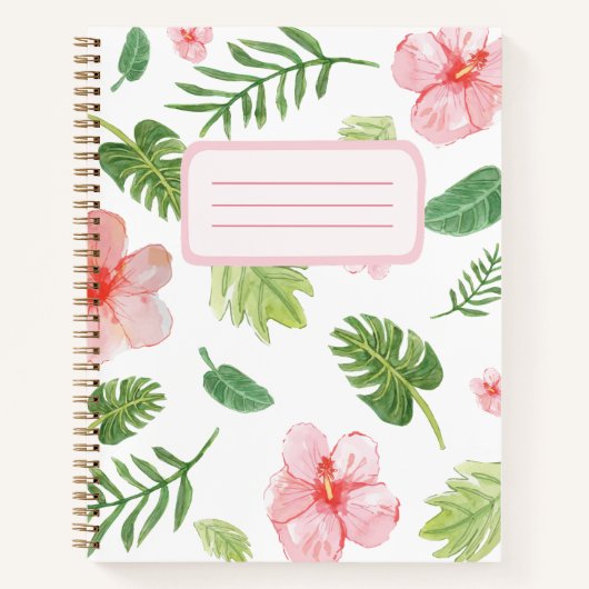 Carnet Hibiscus tropical floral (Devant)