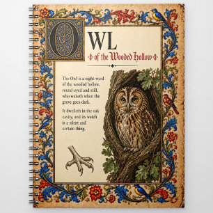 Carnet Hibou, Art de Bestiaire Médiéval