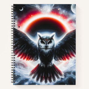 Carnet Hibou céleste cosmique mystique