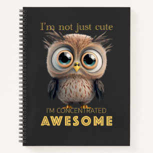 Carnet Hibou Concentré Awesome mignon adorable Citation d