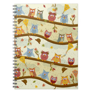 Carnet hibou d'automne