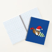 Carnet Hibou de Noël avec hache et pin enneigé (Intérieur)
