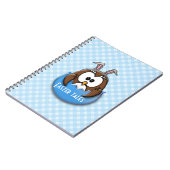 Carnet hibou de Pâques - bleu (Côté gauche)