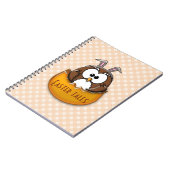 Carnet hibou de Pâques - orange (Côté gauche)