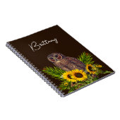 Carnet Hibou et tournesols  (Côté Droit)