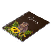 Carnet Hibou et tournesols  (Côté gauche)