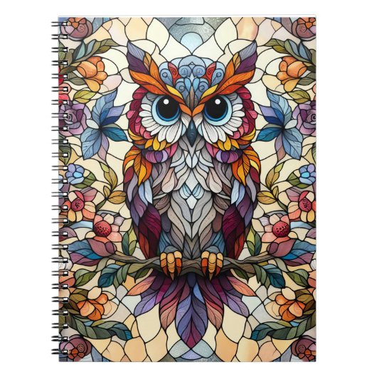 Carnet Hibou Inspiré du Vitrail  (Devant)