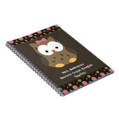 Carnet Hibou mignon de bébé, rose/vert/brun (Côté Droit)