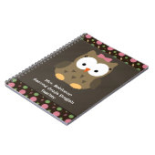 Carnet Hibou mignon de bébé, rose/vert/brun (Côté gauche)